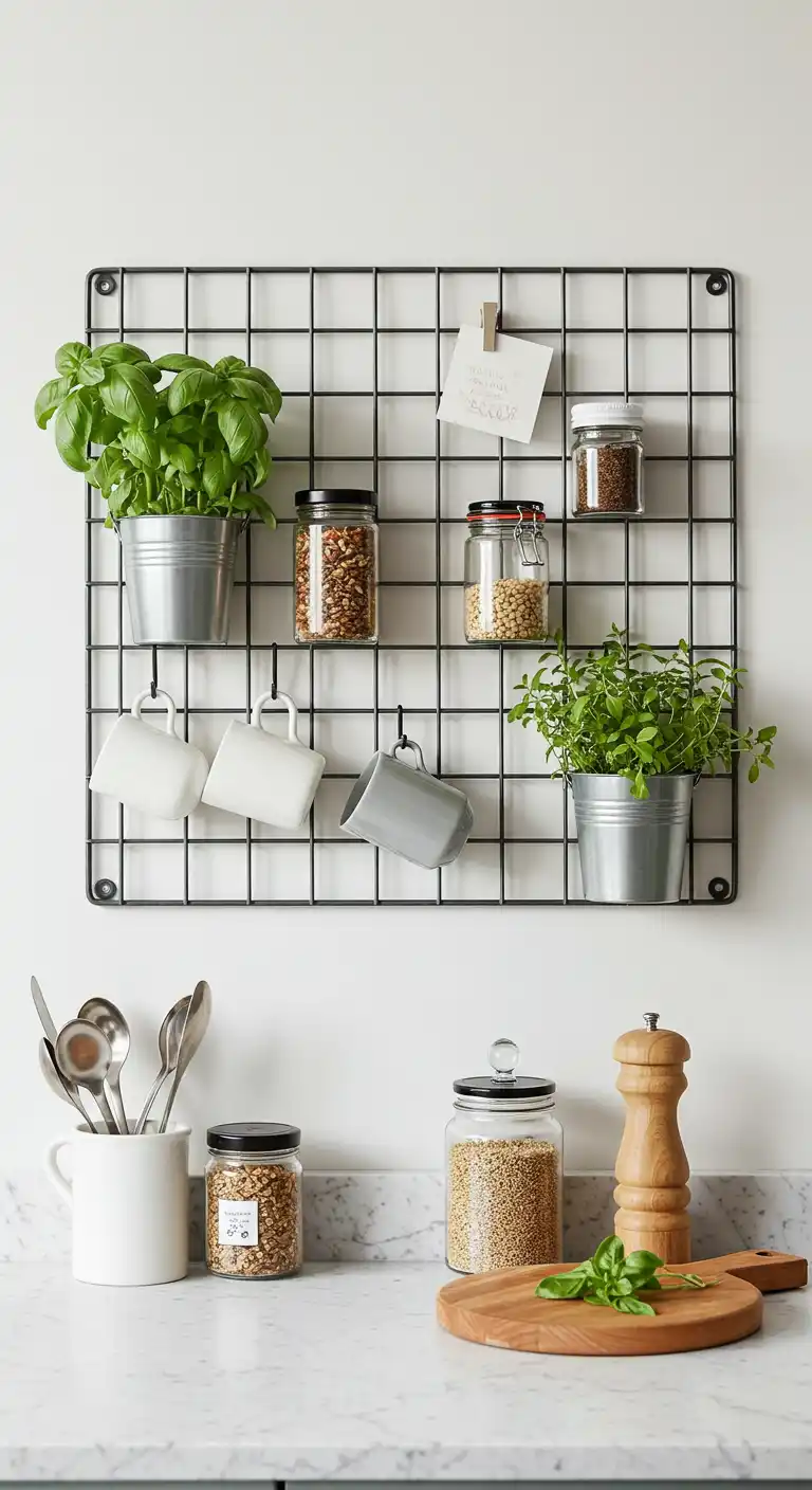 Sleek Metal Grid Rack for Modern Simplicity