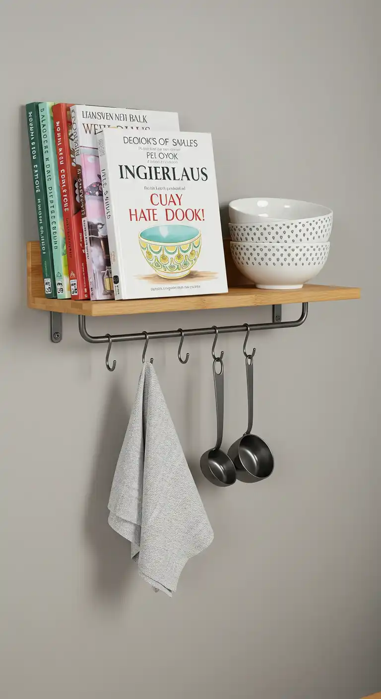 Floating Shelf Rack with Integrated Hooks (4)