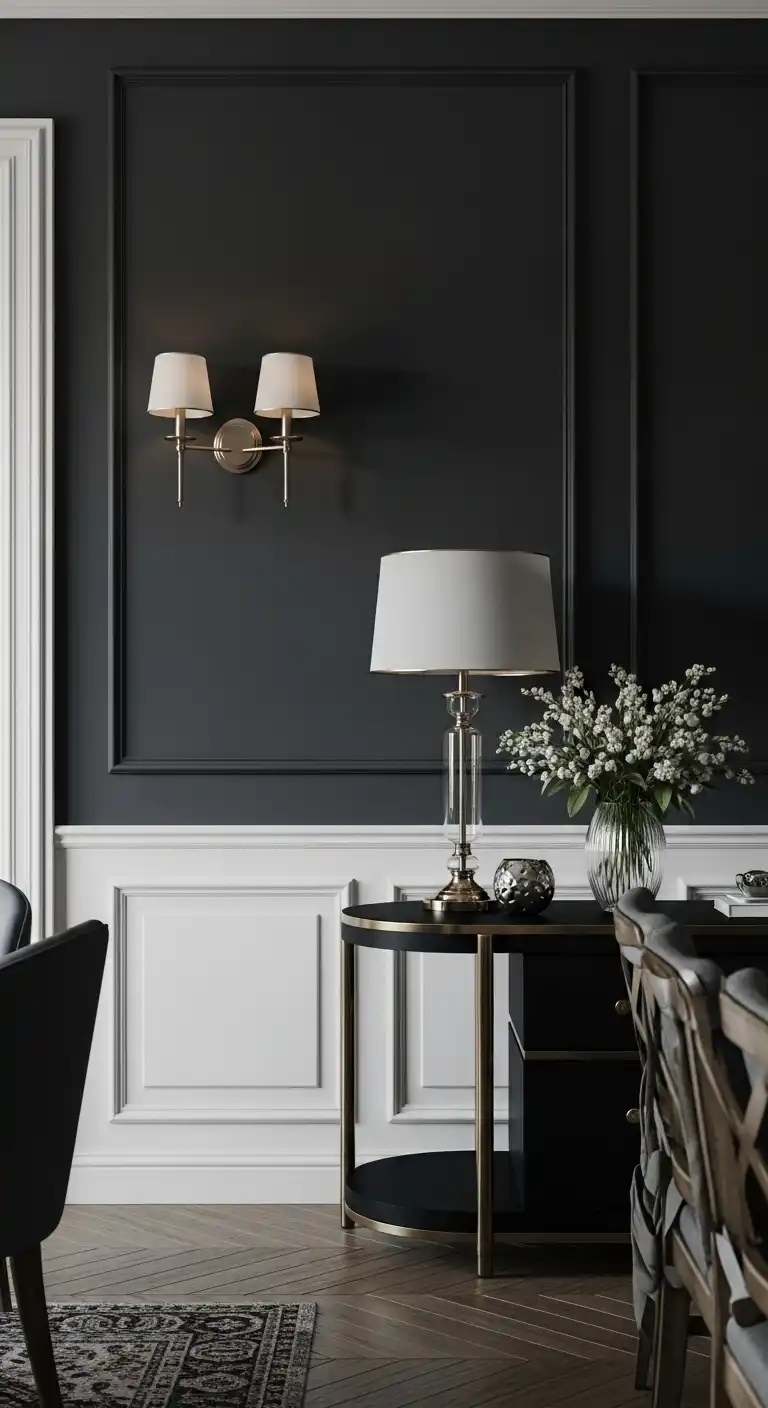 23 Elegant Moody Dining Room Ideas 2 1 Deep Charcoal Walls for Timeless Drama
