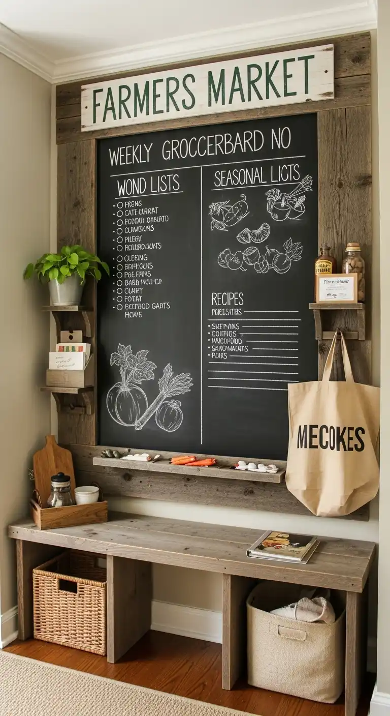 17 Functional Kitchen Nook Wall Ideas That Work Beautifully 2 1 Farmers Market Chalkboard Nook