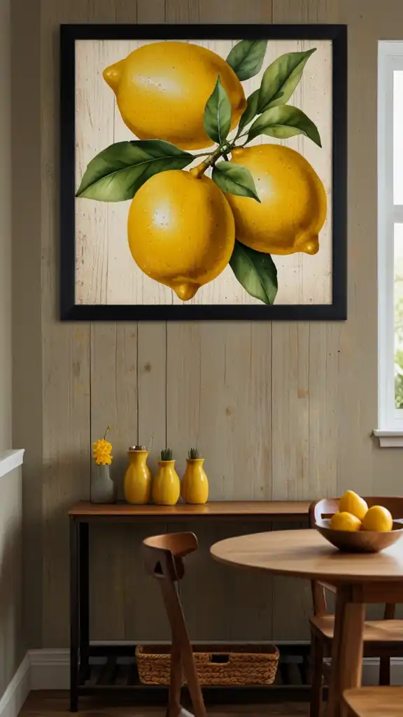 13 Lemon Kitchen Decor Ideas to Brighten Your Space 2 1 Lemon Themed Wall Art