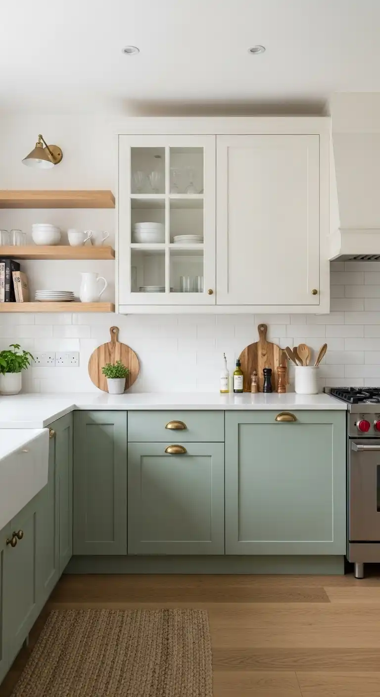 19 Stunning Kitchen Color Combinations Ideas for Every Style 2 1 Sage Green and Creamy White