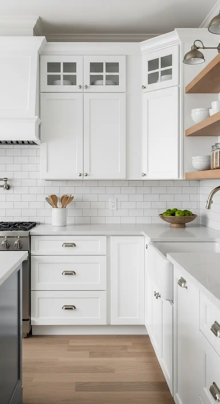 18 Fresh Kitchen Color Palette Ideas to Try 2 1 Serene White and Soft Gray