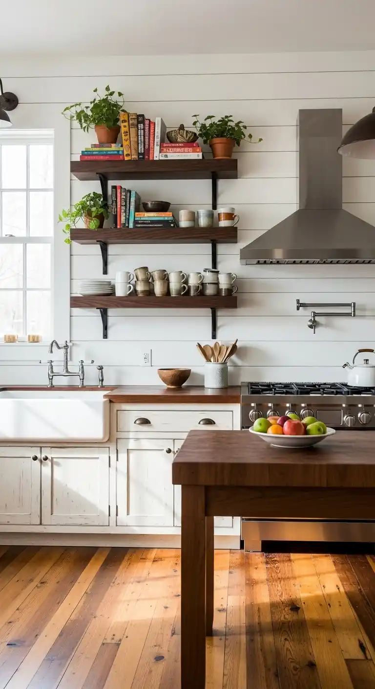 1. Go Natural with Wooden Shelves 3