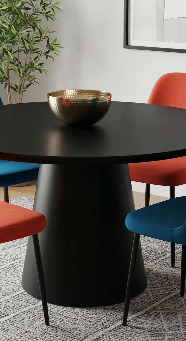 23 Chic Round Dining Table Ideas for Modern Interiors 11 10 Black Matte Statement Table
