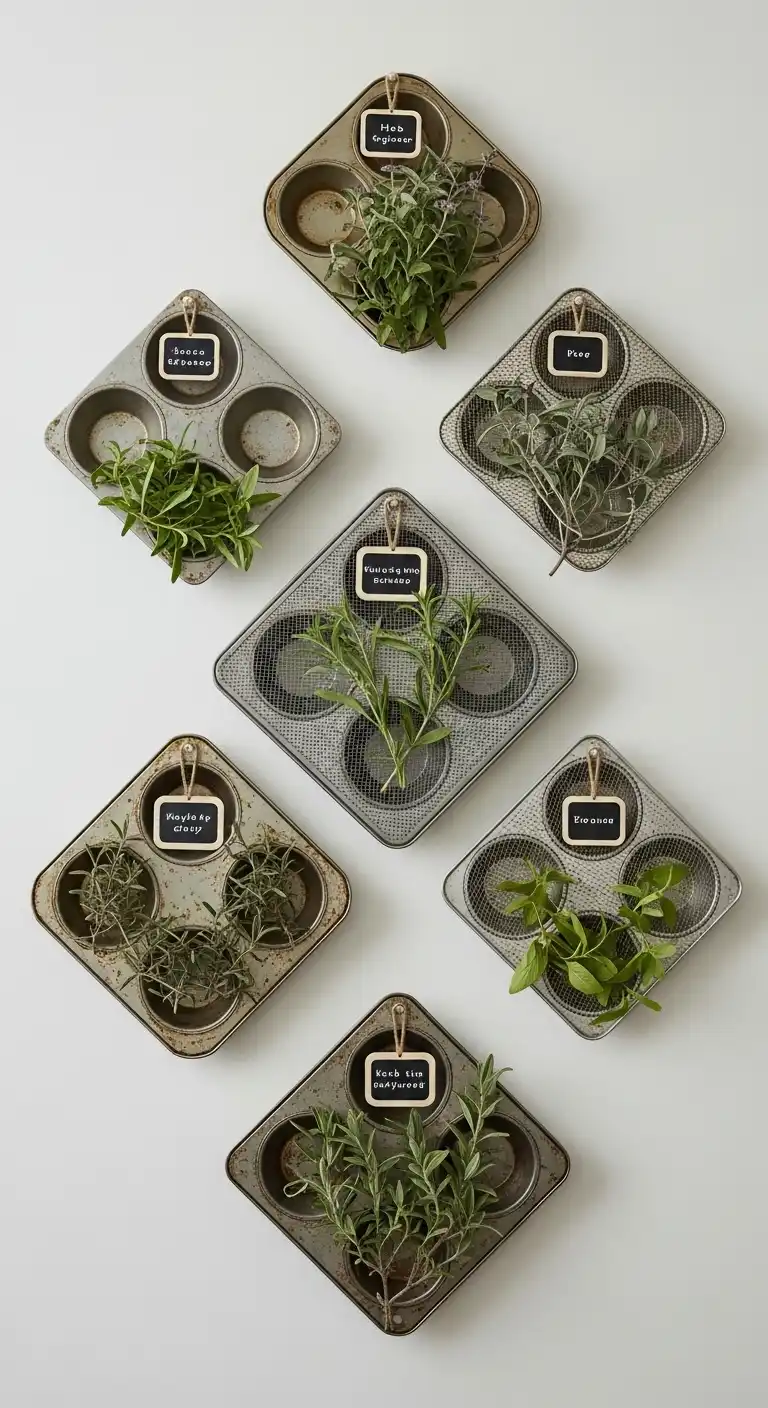17 Functional Kitchen Nook Wall Ideas That Work Beautifully 11 10 Muffin Tin Herb Drying Nook