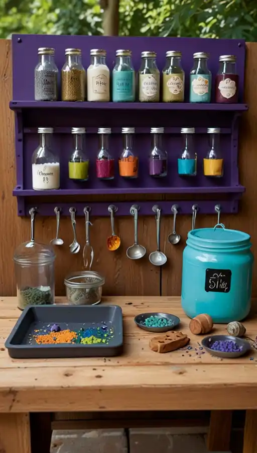 15 Creative Mud Kitchen Ideas for Outdoor Play and Learning 12 11) Interactive Potion Station