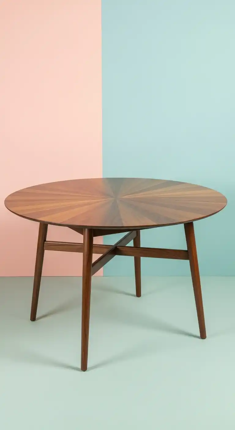 19 Trendy Modern Round Dining Table Ideas to Inspire Your Next Makeover 12 11 Mid Century Walnut Round Dining Table