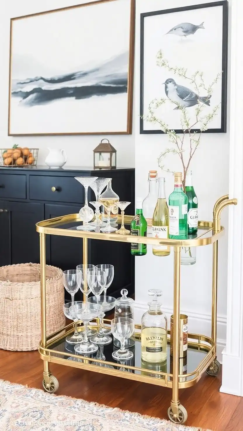15 Timeless Dining Room Display Ideas That Impress Every Guest 12 11. Bar Cart