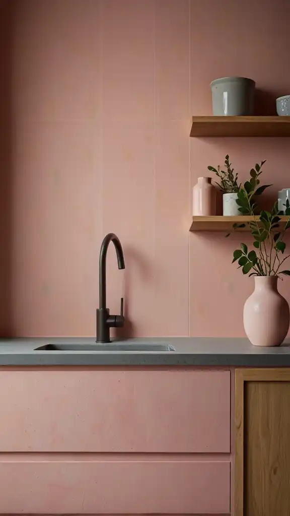 7 Trendy Kitchen Color Ideas 2025 for a Modern Upgrade 33 11. Pink Is Being Used
