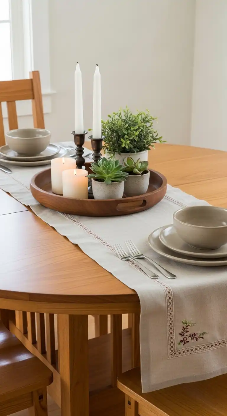 25 Elegant Round Dining Table Styling Ideas to Elevate Your Space 13 12 Artisanal Crafted Look