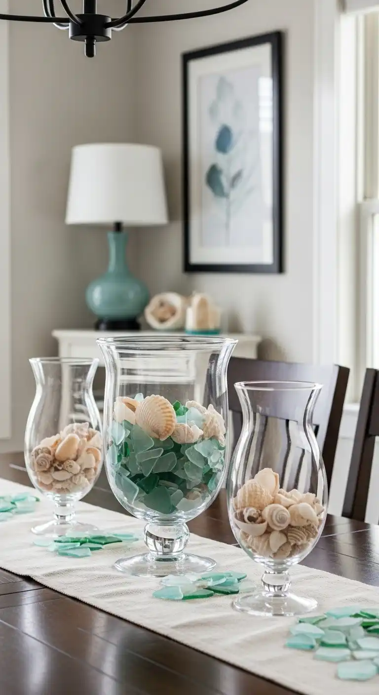 19 Breezy Coastal Dining Room Ideas 13 12 Display Seashell or Sea Glass Accents