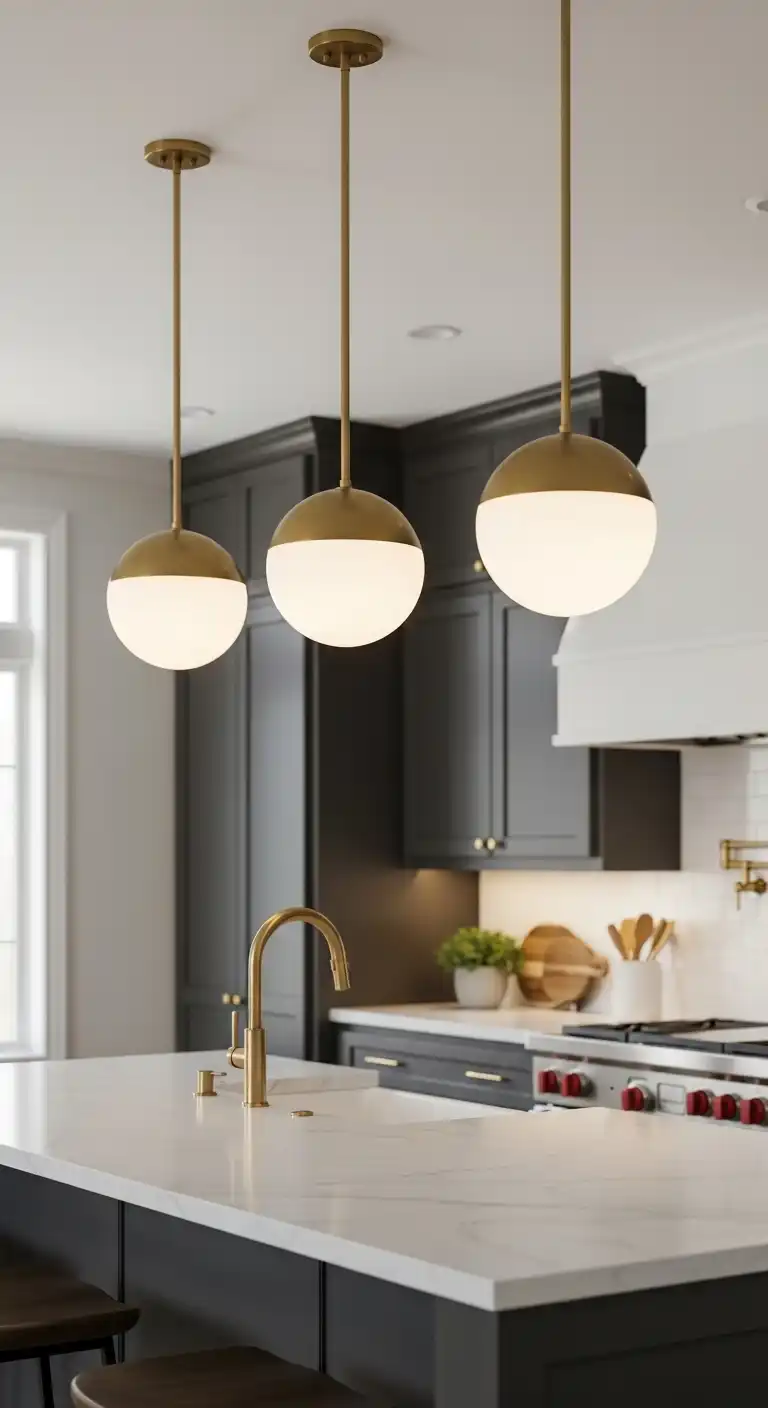 19 Elegant Kitchen Island Lighting Ideas for a Classy Glow 13 12 Globe Pendant Lights for Soft Radiance