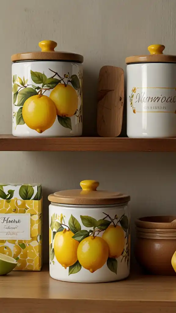 13 Lemon Kitchen Decor Ideas to Brighten Your Space 13 12 Lemon Themed Storage Canisters