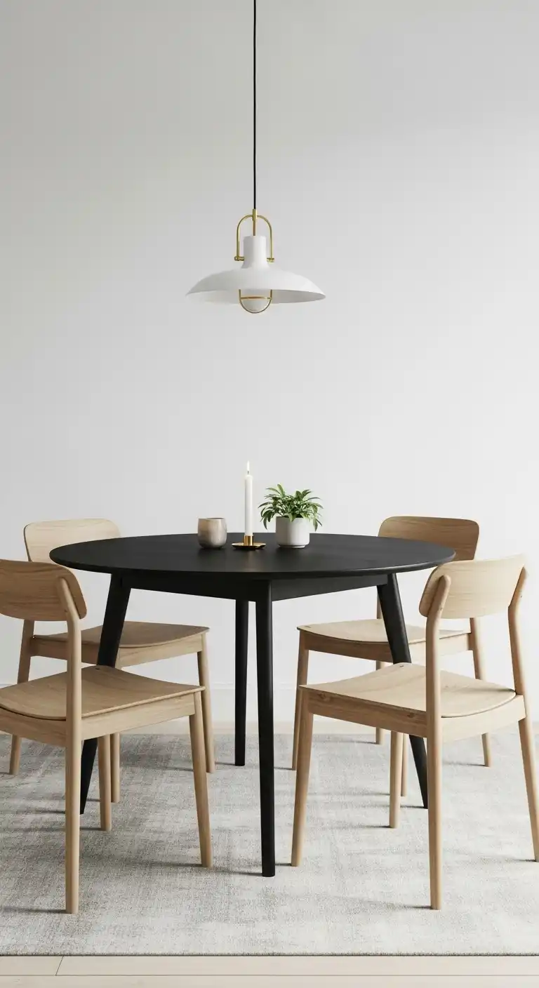 17 Stylish Black Round Dining Table Ideas for Every Interior 13 12 Scandinavian Simplicity