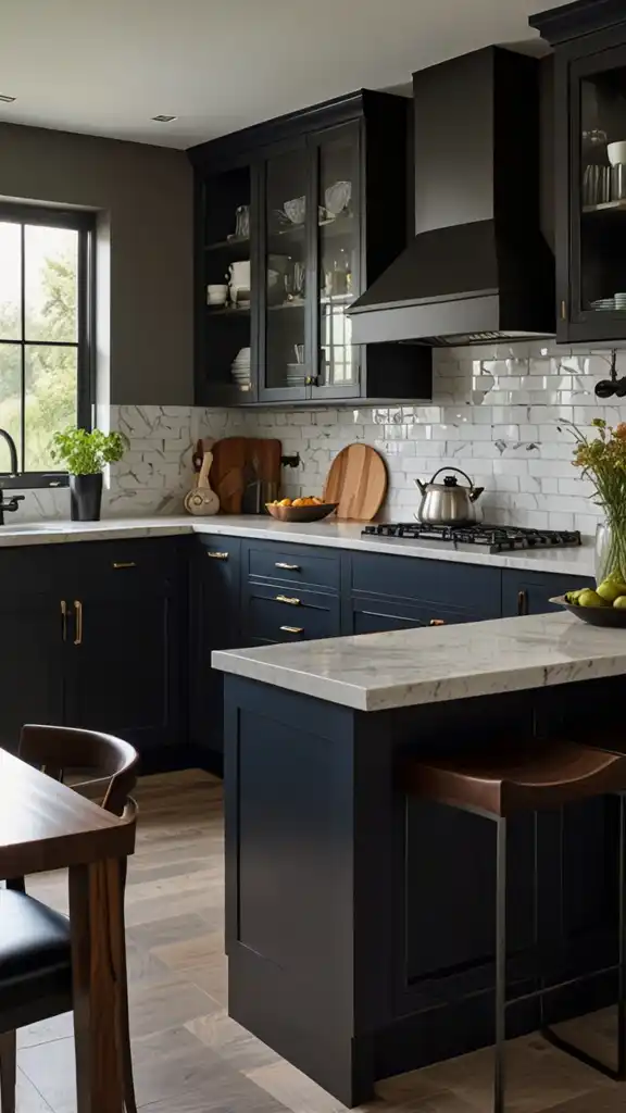 7 Trendy Kitchen Color Ideas 2025 for a Modern Upgrade 34 12. Dark Colors Are Going Mainstream