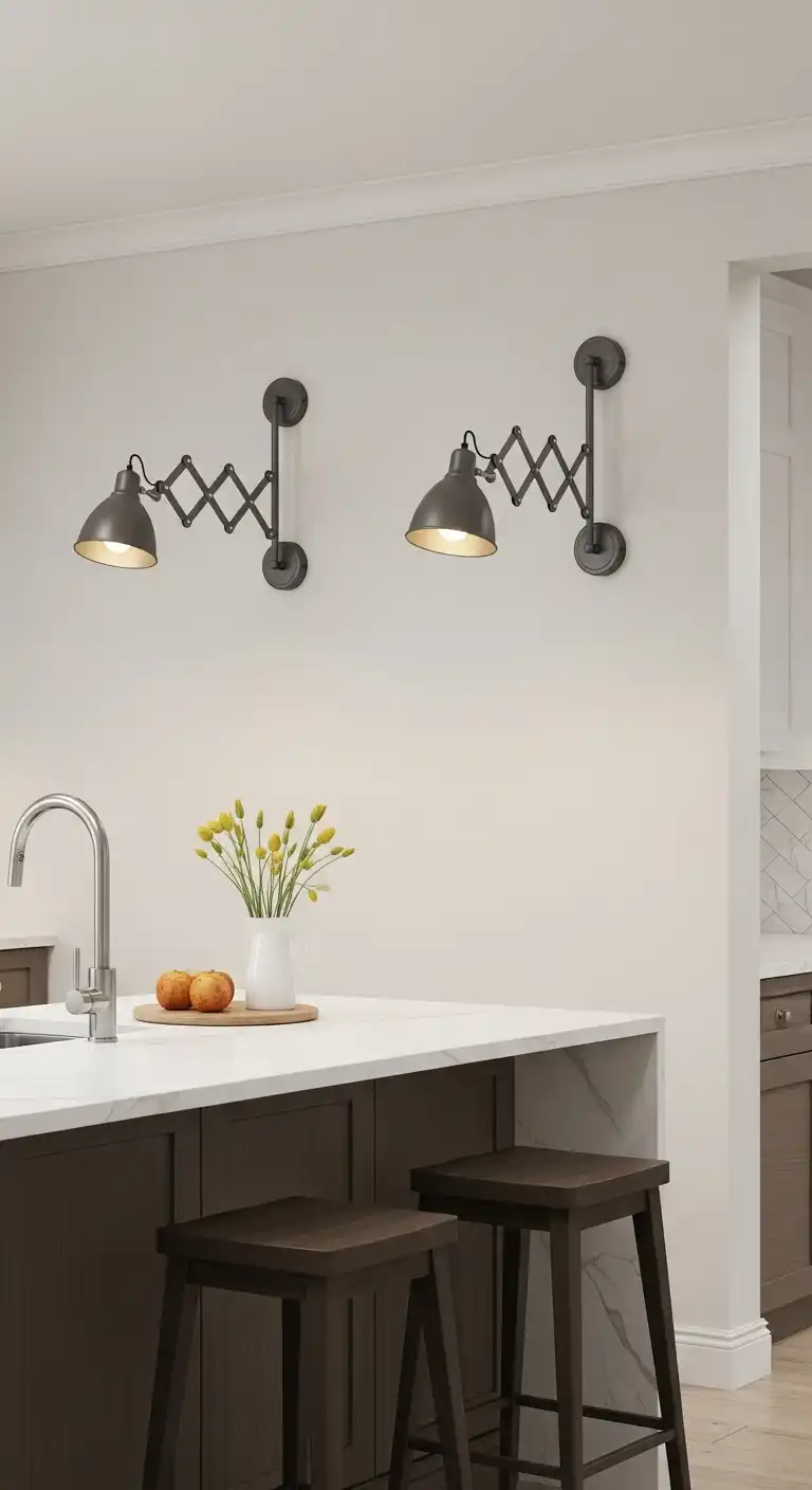 19 Elegant Kitchen Island Lighting Ideas for a Classy Glow 14 13 Adjustable Arm Wall Sconces