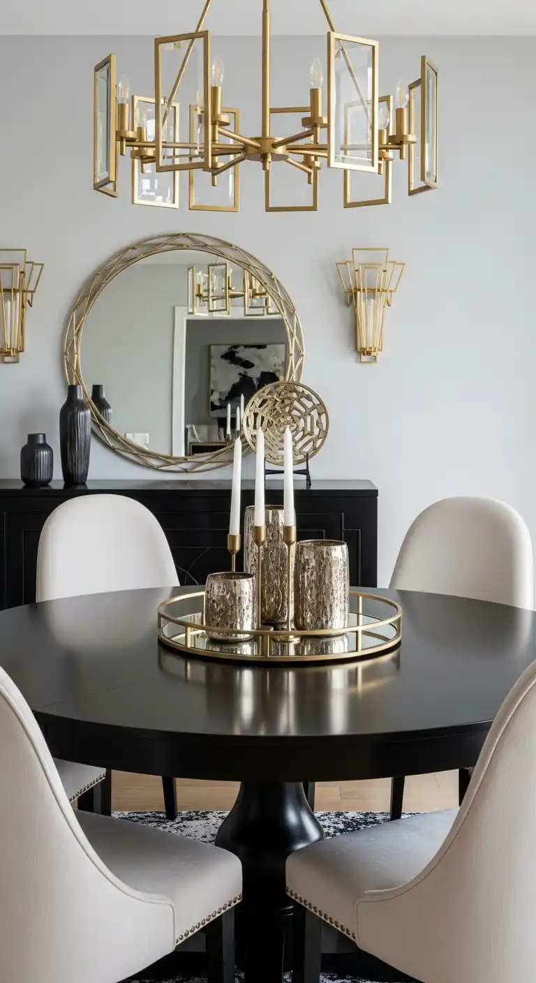 17 Stylish Black Round Dining Table Ideas for Every Interior 14 13 Art Deco Glam