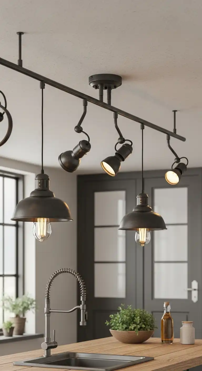 17 Stunning Kitchen Over Island Lighting Ideas That Instantly Impress 14 13 Industrial Style Track Lighting