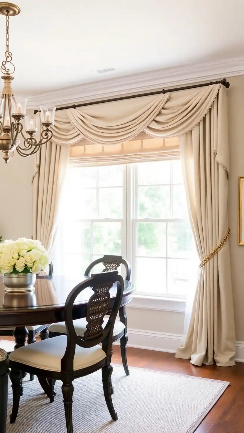 15 Timeless Dining Room Display Ideas That Impress Every Guest 14 13. Window Treatments