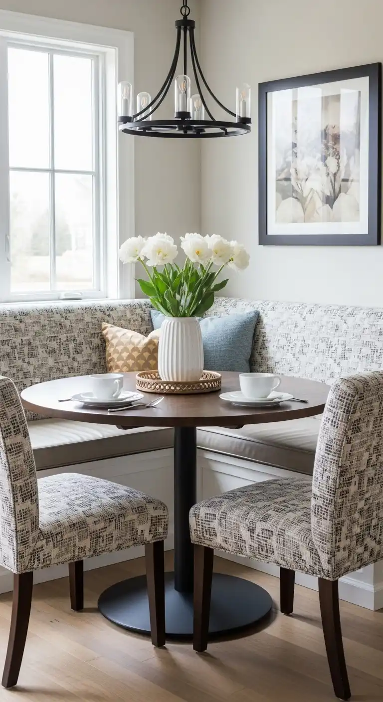 23 Space-Saving Small Round Dining Table Designs for Compact Homes 15 14 Built In Banquette with Round Table