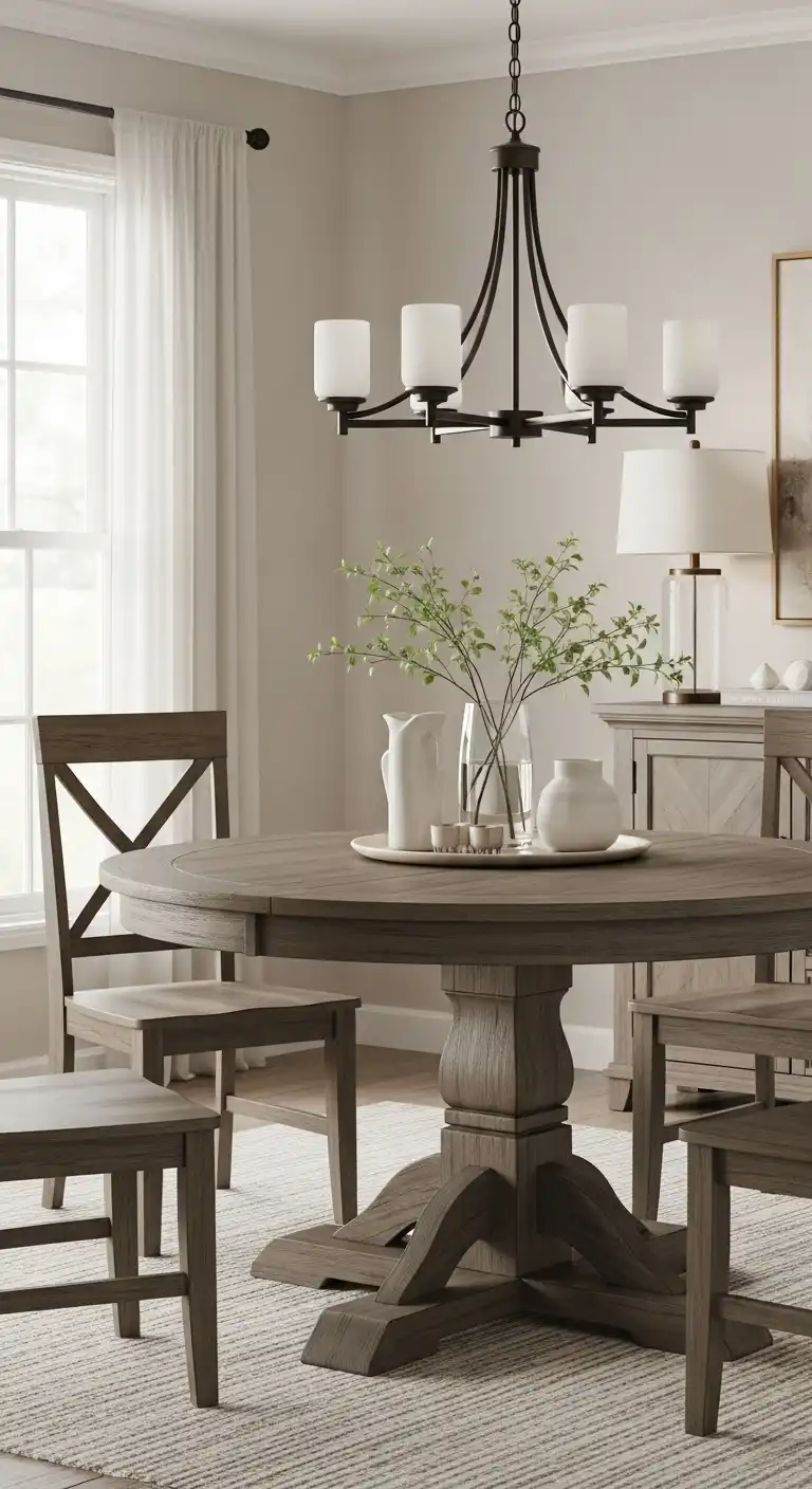 15 Cozy Round Dining Table Ideas for Kitchen Warmth 15 14. Proportionally Perfect