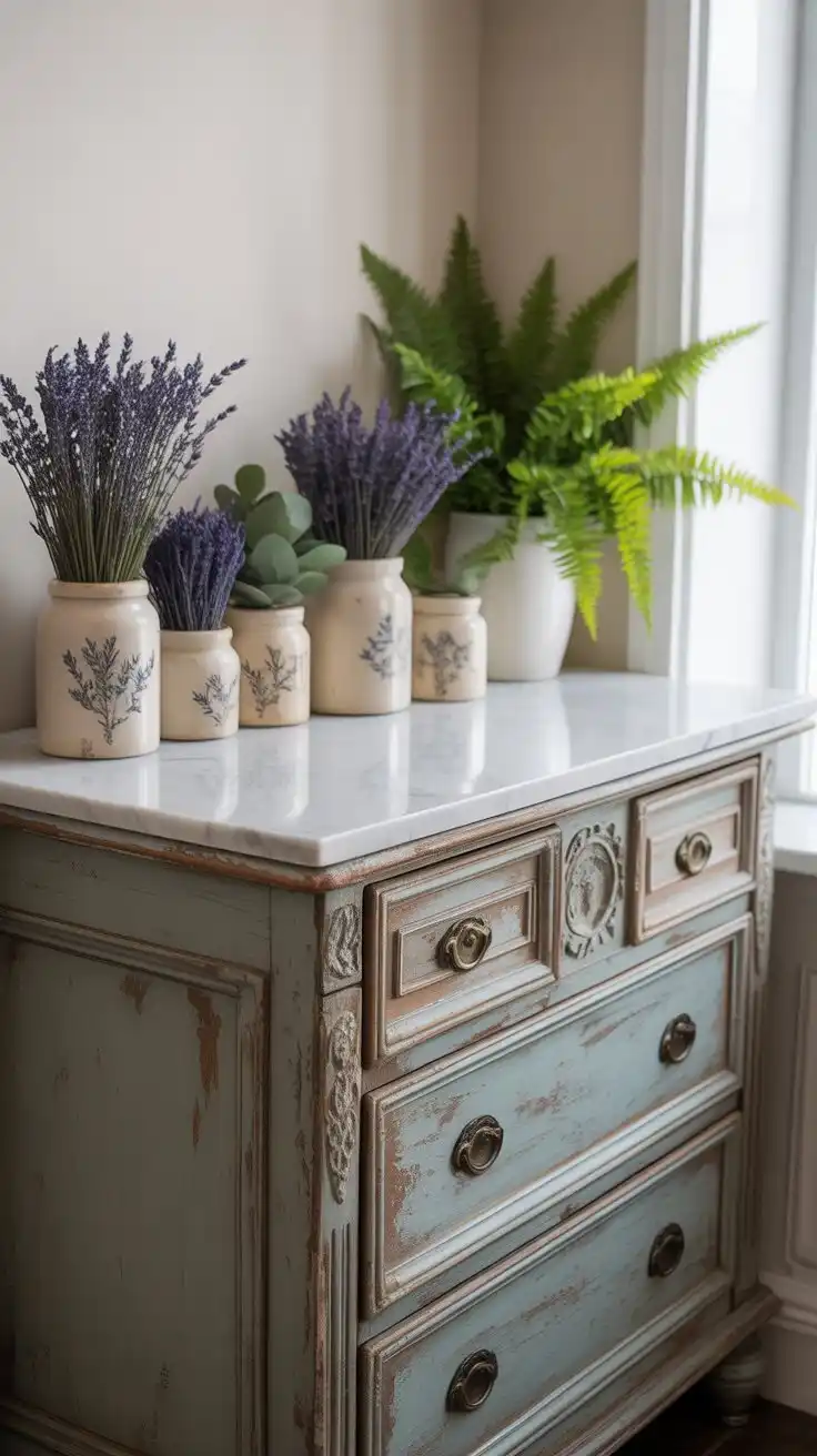 23 Dreamy French Cottage Kitchen Ideas You’ll Instantly Fall in Love With 16 15 Antique Dresser as Storage