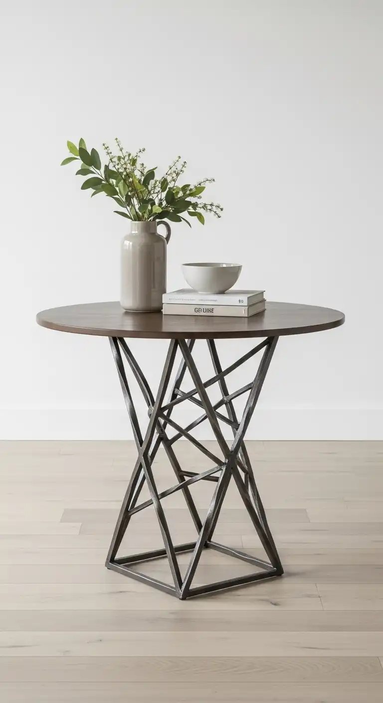 23 Space-Saving Small Round Dining Table Designs for Compact Homes 16 15 Artistic Statement Base