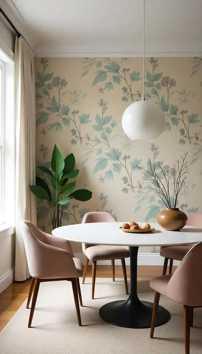 23 Timeless Formal Dining Room Ideas for a Sophisticated Setting 16 15 Botanical Wallpaper