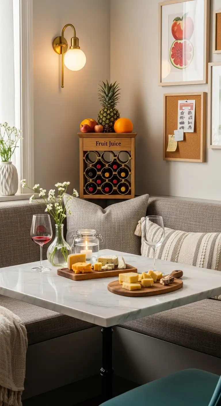 21 Creative Kitchen Nook Wall Decor Ideas You’ll Love Instantly 3 15 Fruit Juice Cheese Tasting Nook