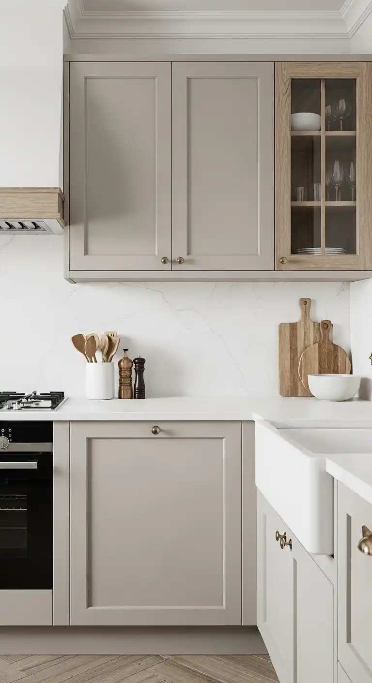 18 Fresh Kitchen Color Palette Ideas to Try 16 15 Greige and White