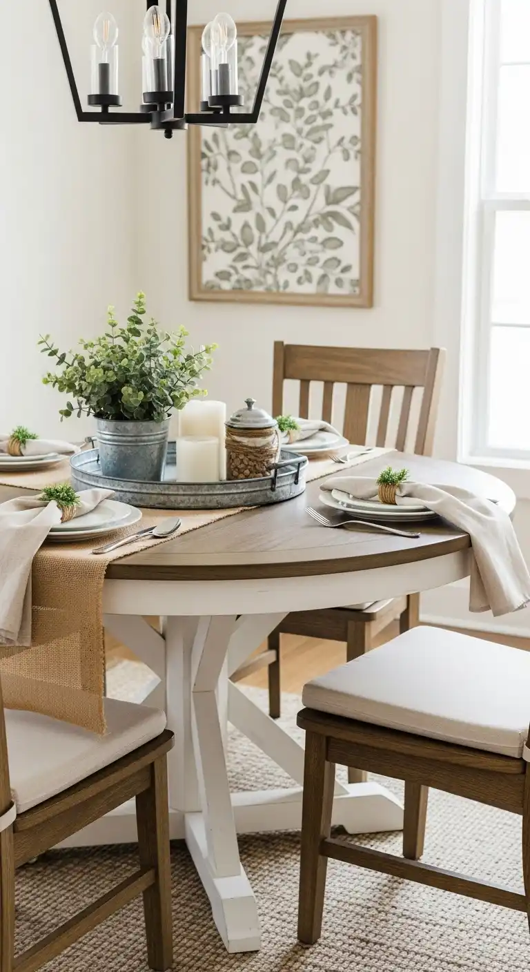 25 Elegant Round Dining Table Styling Ideas to Elevate Your Space 16 15 Modern Farmhouse Blend