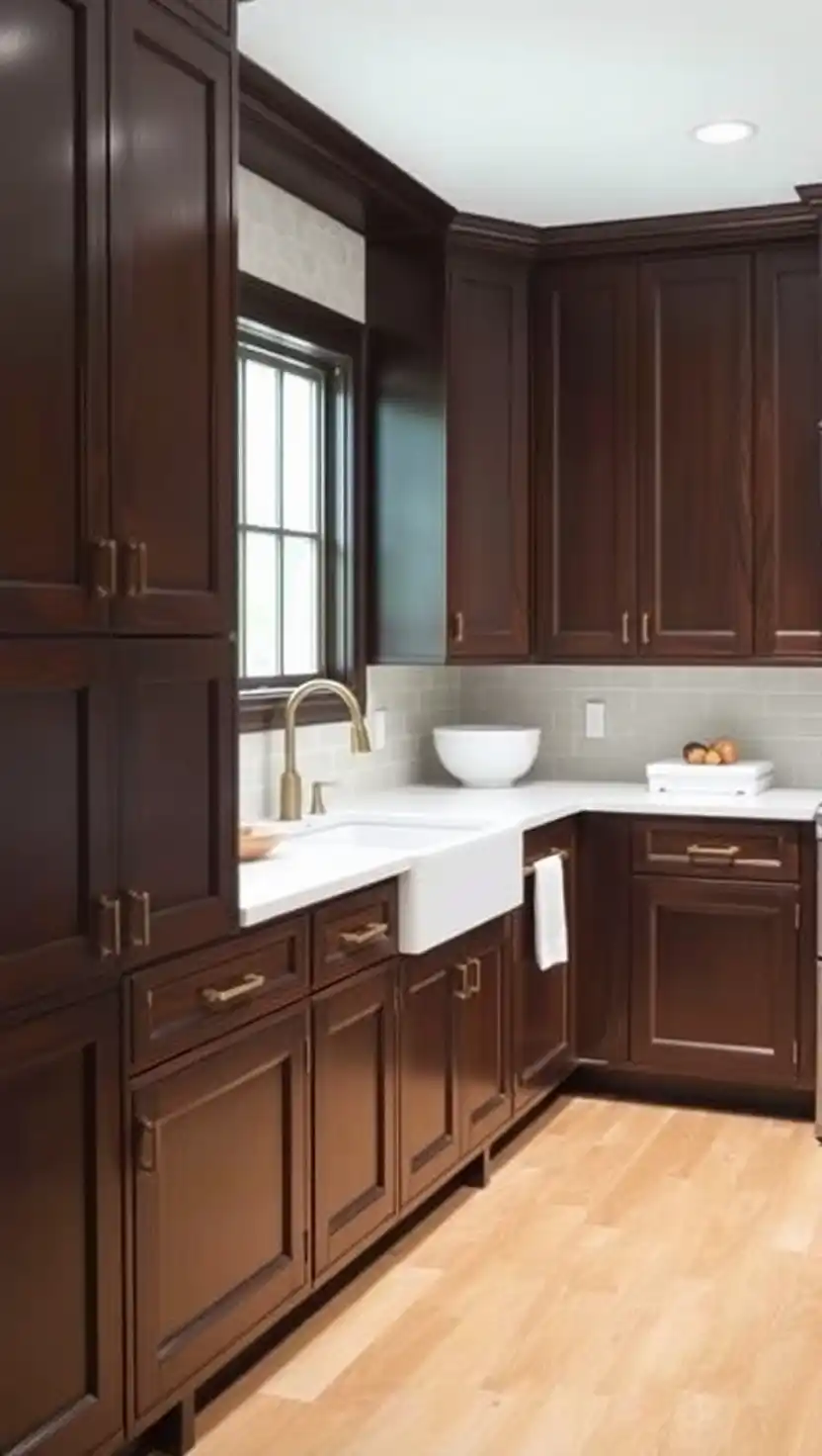 21 Magical Apothecary Aesthetic Kitchen Ideas for a Vintage Vibe 18 17 Dark Wood Cabinetry
