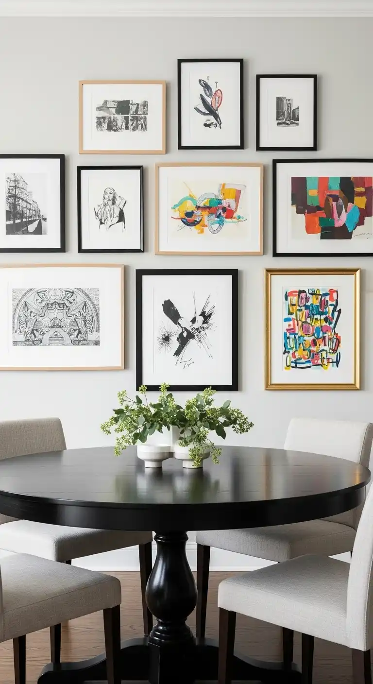 17 Stylish Black Round Dining Table Ideas for Every Interior 18 17 Gallery Wall Showcase