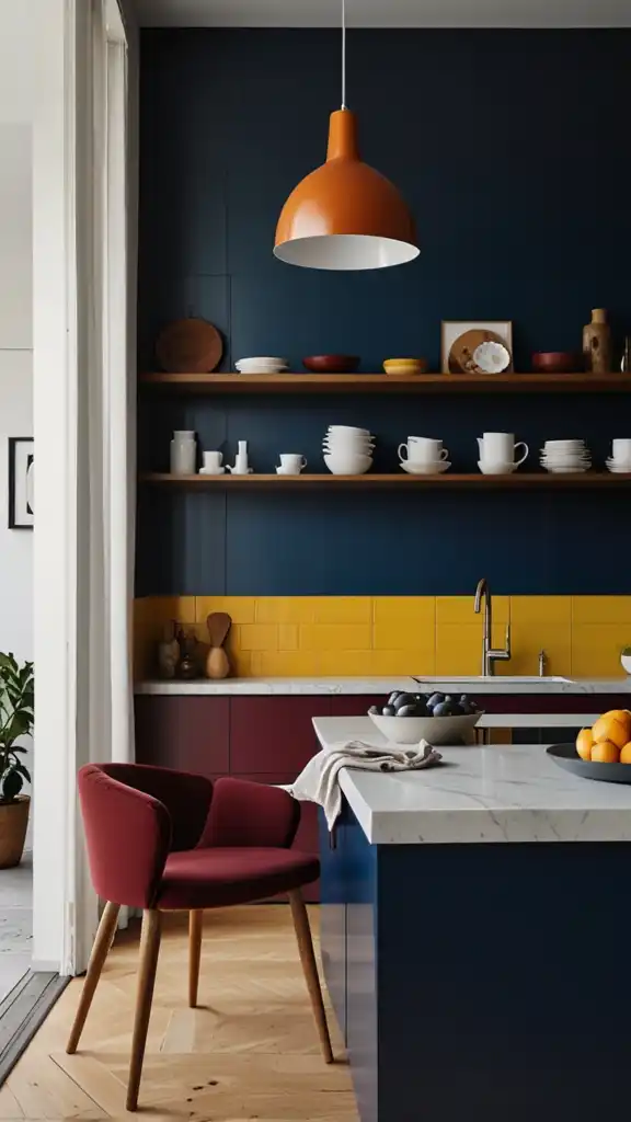7 Trendy Kitchen Color Ideas 2025 for a Modern Upgrade 39 17. Color Blocking Instead of All One Tone Kitchens