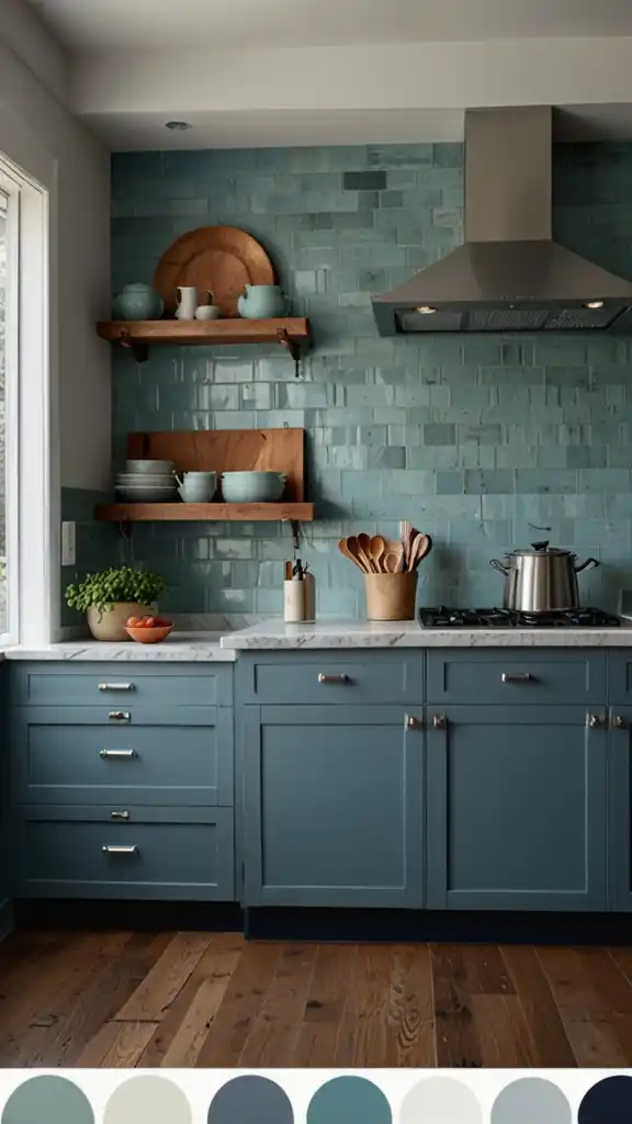 7 Trendy Kitchen Color Ideas 2025 for a Modern Upgrade 40 18. Muted Blues Still Have a Place