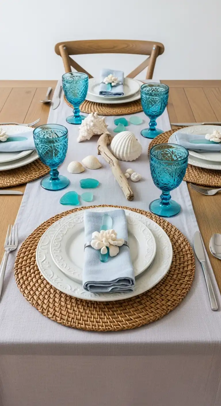 19 Breezy Coastal Dining Room Ideas 20 19 Create a Coastal Tablescape