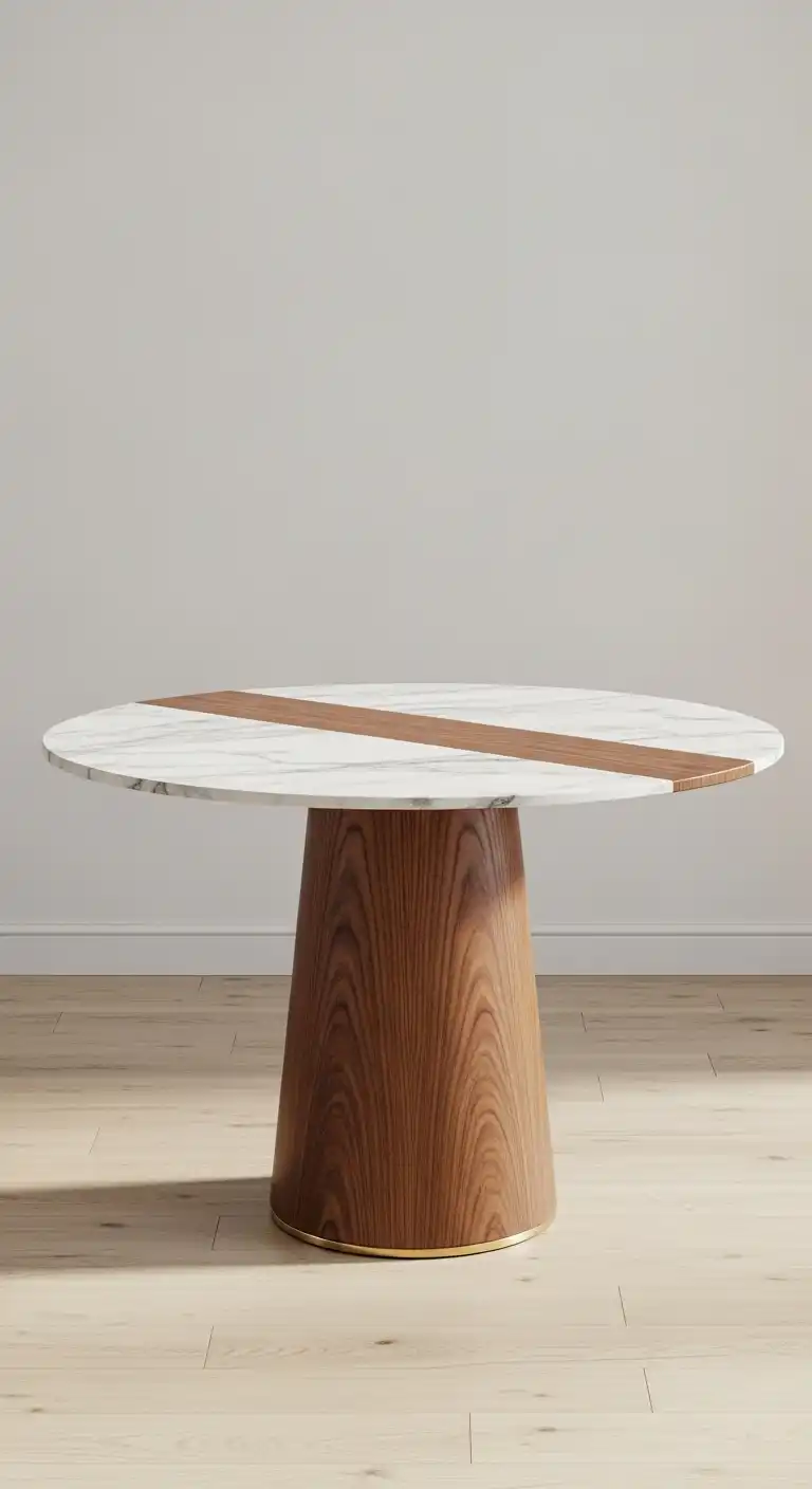 19 Trendy Modern Round Dining Table Ideas to Inspire Your Next Makeover 20 19 Round Marble And Wood Pedestal Table