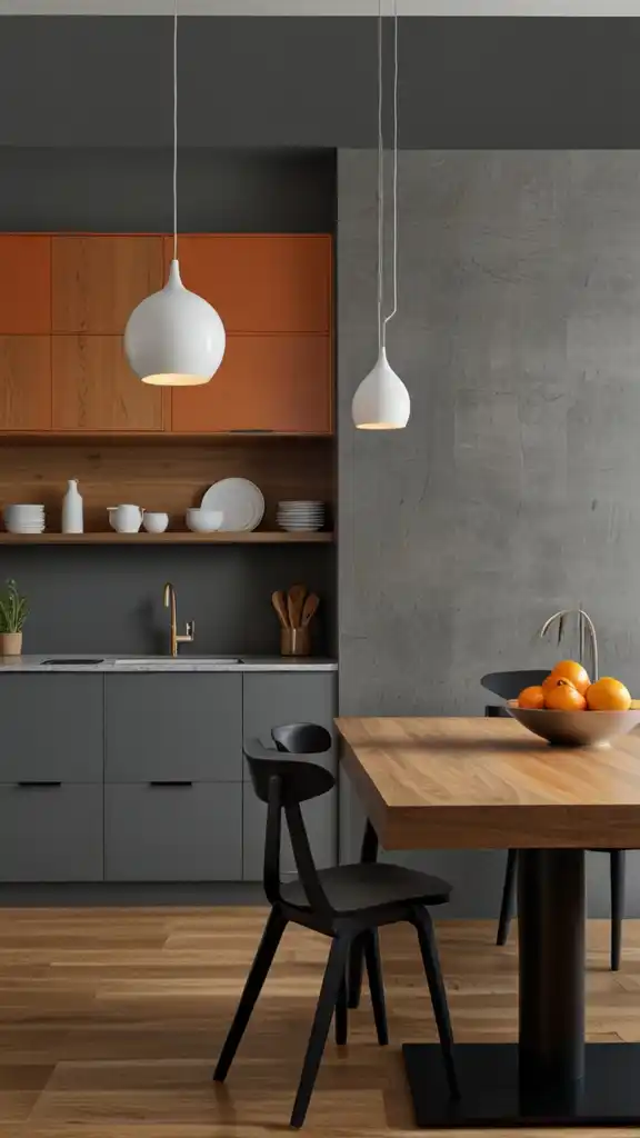 15 Stunning Honey Oak Kitchen Cabinet Ideas 3 2 Contrast with Cool Gray Walls