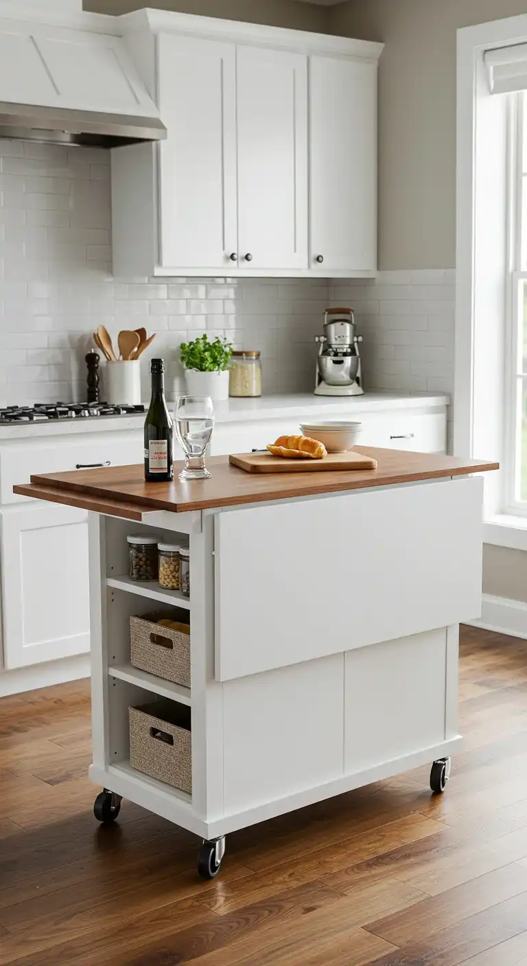 15 Compact Portable Kitchen Island Ideas Perfect for Tiny Kitchens 3 2 Drop Leaf Mobile Island