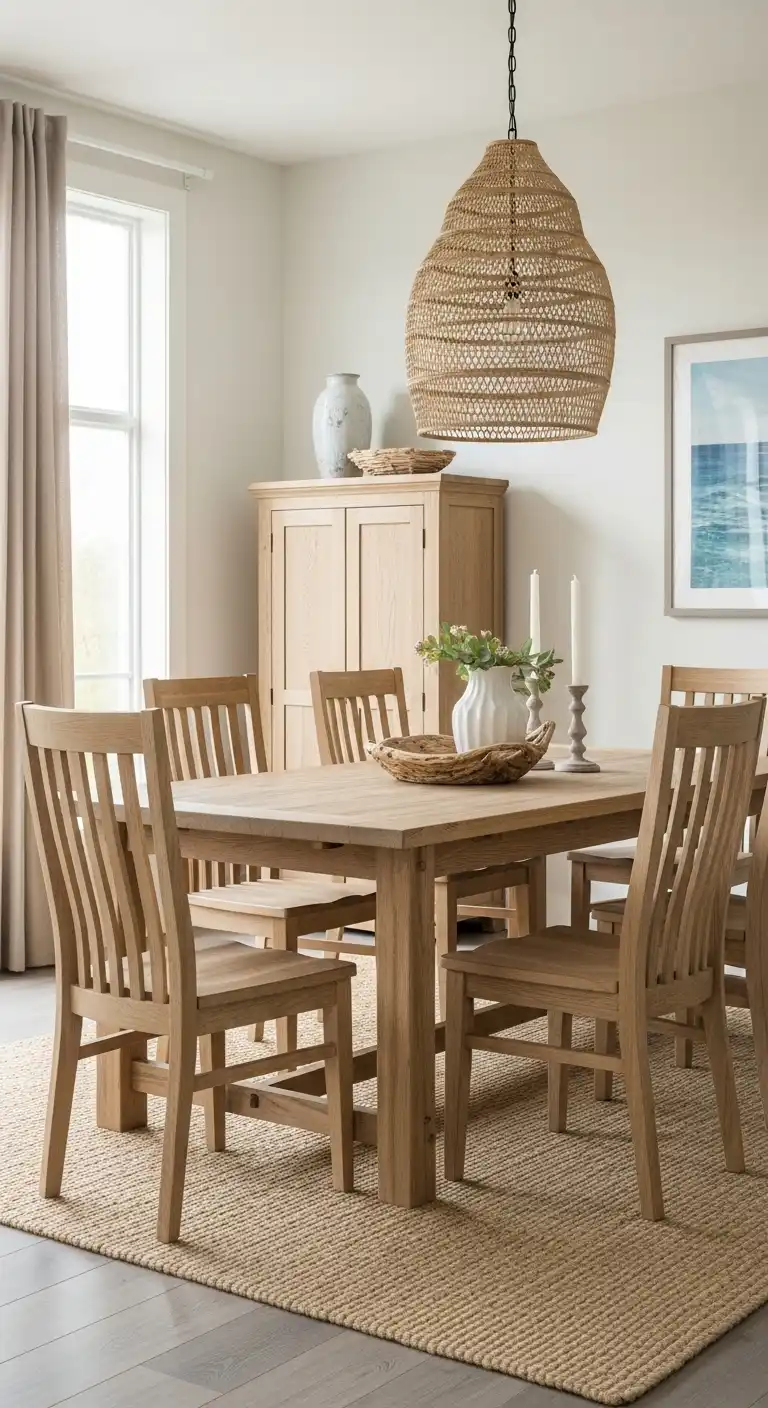 19 Breezy Coastal Dining Room Ideas 3 2 Incorporate Natural Wood Furniture