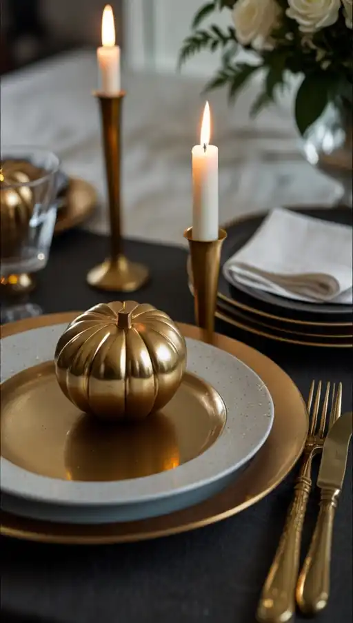 21 Chic Black Dining Table Decor Ideas That Make a Bold Statement 3 2 Metallic Glamour with Brass Accents