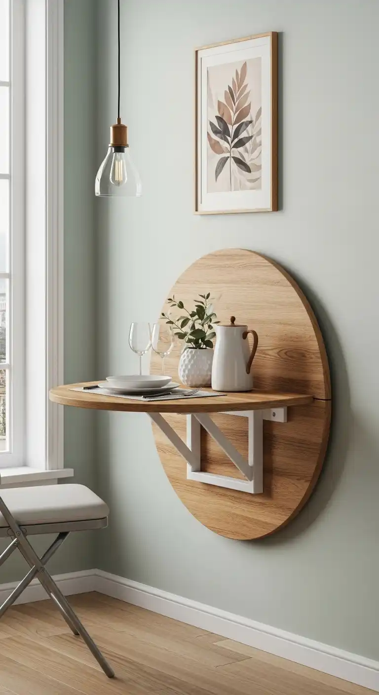 23 Space-Saving Small Round Dining Table Designs for Compact Homes 3 2 Wall Mounted Round Table