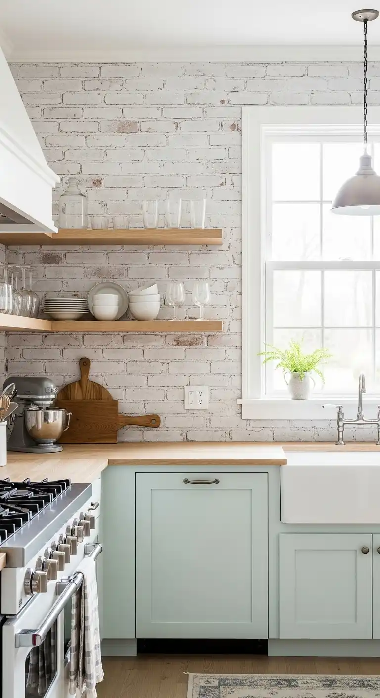 2 Whitewashed Brick for a Soft Glow