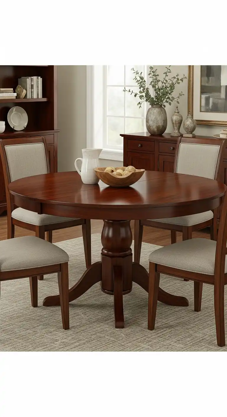 23 Chic Round Dining Table Ideas for Modern Interiors 21 20 Antique Mahogany Table