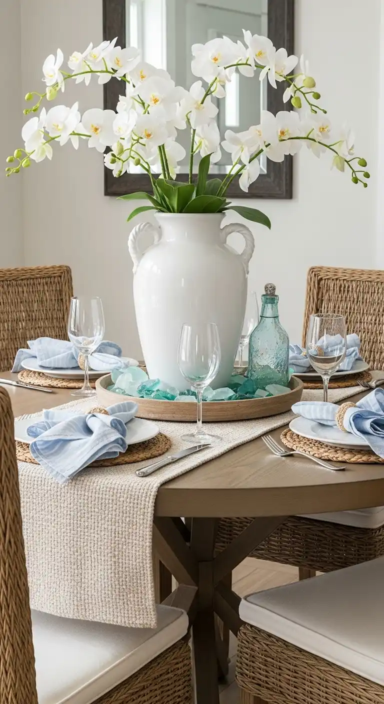 25 Elegant Round Dining Table Styling Ideas to Elevate Your Space 4 3 Coastal Serenity