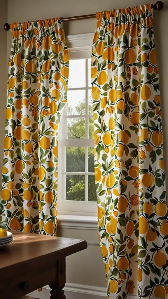 13 Lemon Kitchen Decor Ideas to Brighten Your Space 4 3 Lemon Printed Curtains or Valances