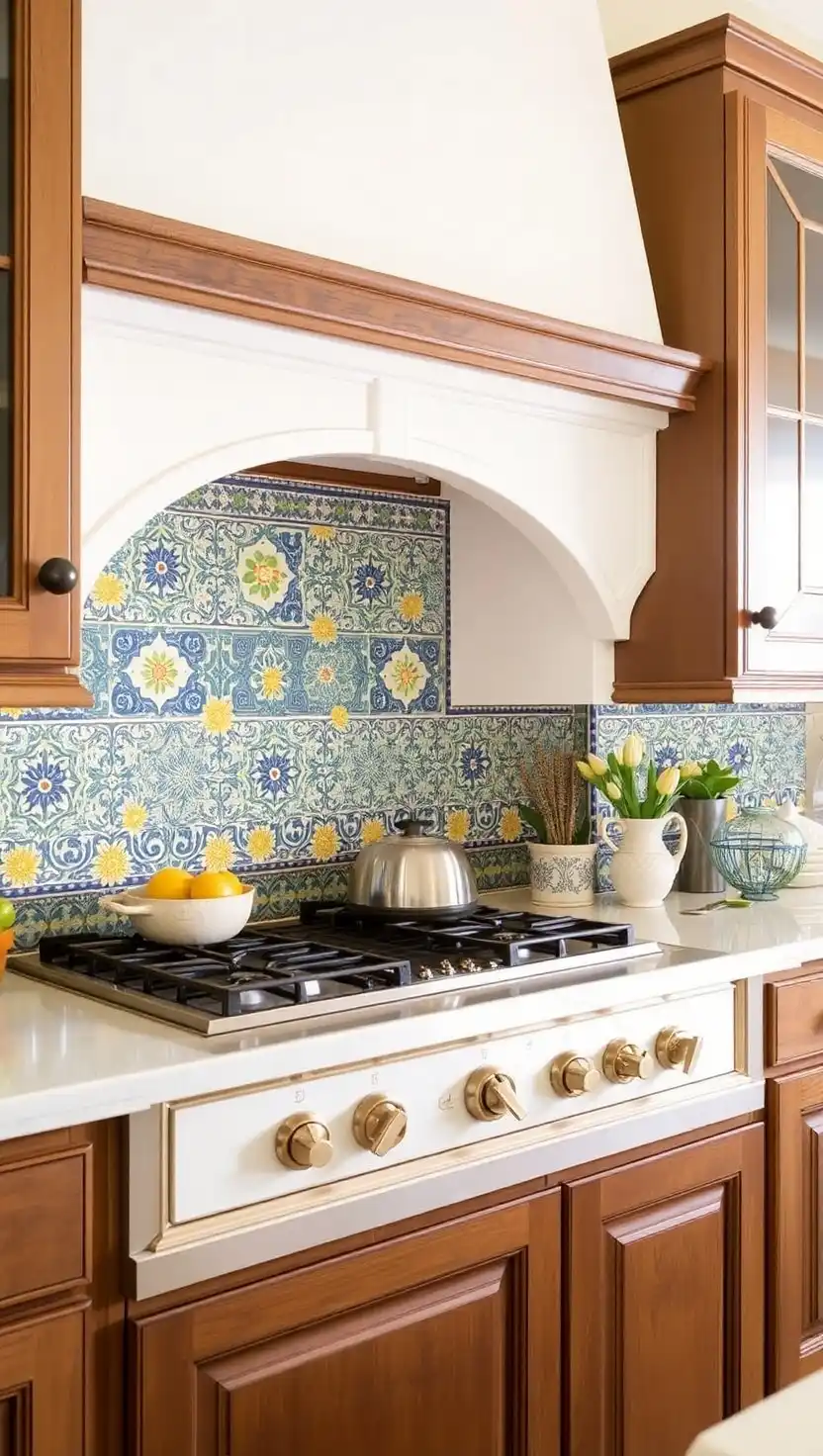 20 Elegant Spanish Villa Kitchen Ideas Full of Warmth and Style 4 3 Use Hand Painted Ceramic Tiles