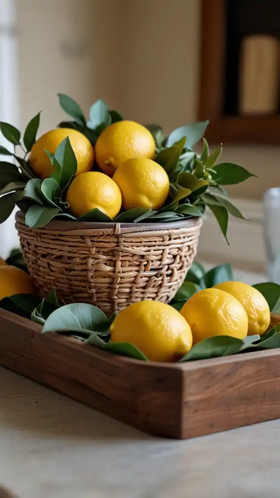 13 Lemon Kitchen Decor Ideas to Brighten Your Space 5 4 Decorative Lemon Bowls as Centerpieces