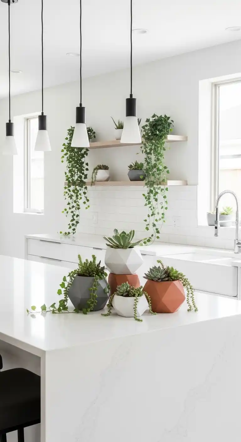 4. Use Shelves to Display Greenery 2